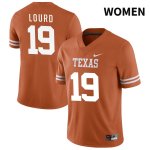 Texas Longhorns Women's #19 Cole Lourd Authentic Orange NIL 2022 College Football Jersey QDU36P6C